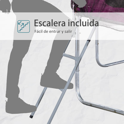 Homcom Trampolín De Exterior Multiuso Con Red Seguridad Y Escalera Carga 100kg_5