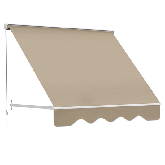 Outsunny Toldo Para Ventana Manual Con Marco De Aluminio 180x70 Cm Beige_0