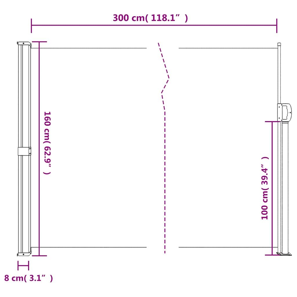 Vidaxl Toldo Lateral Retráctil Beige 160x300 Cm_2