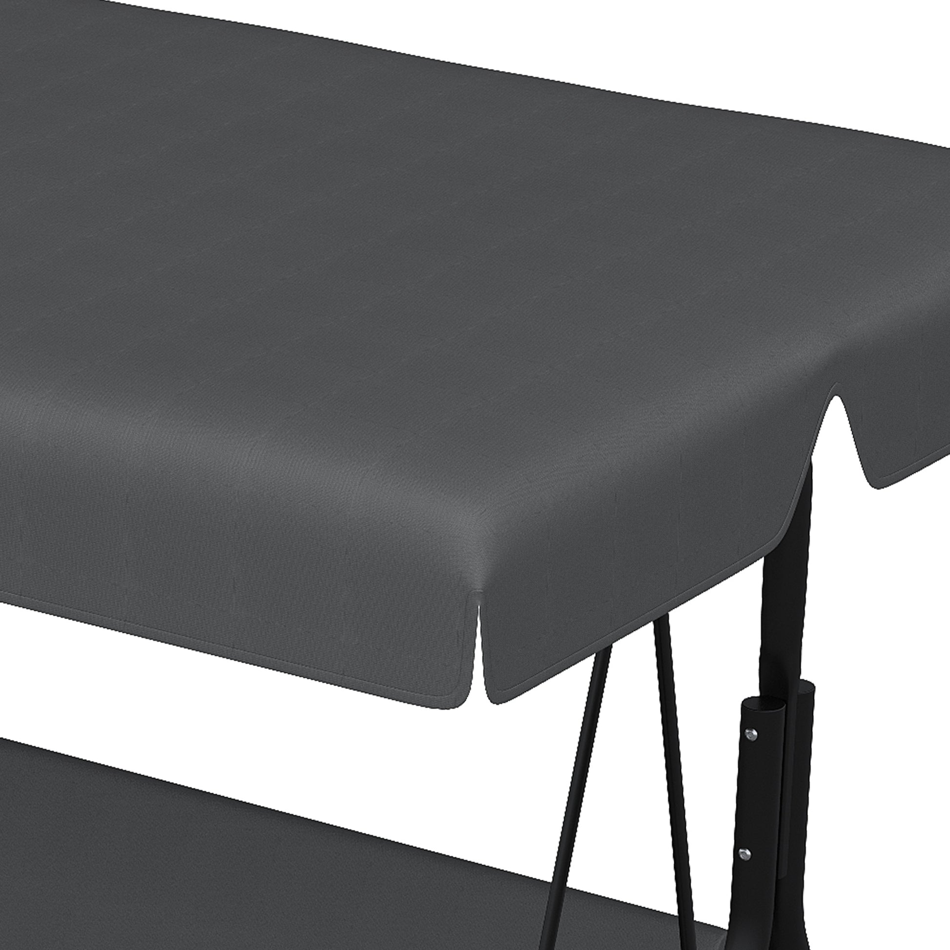 Outsunny Toldo De Repuesto Para Columpio De 3 Plazas 156x117x15 Cm Gris_3