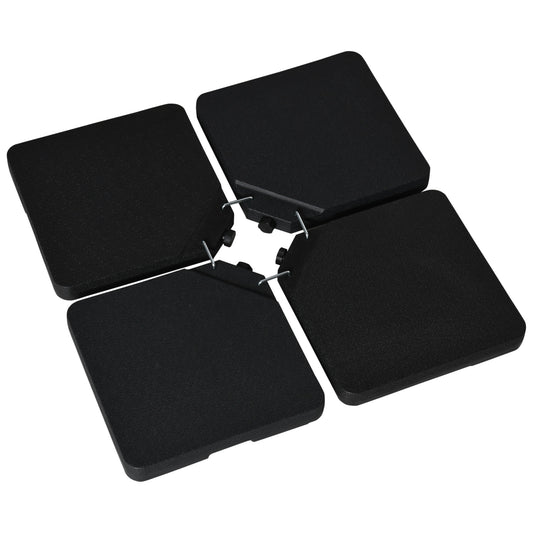 Outsunny Peso Para Base De Sombrilla Cuadrado De 4 Piezas Negro_0
