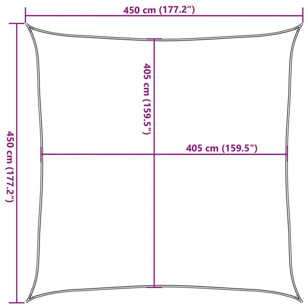 Vidaxl Toldo De Vela Cuadrado Hdpe Amarillo 160 G/m² 4,5x4,5 M_2