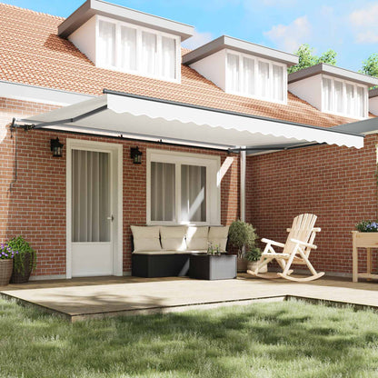 Toldo Retráctil Blanco 450 X 300 Cm Tela Y Aluminio_2
