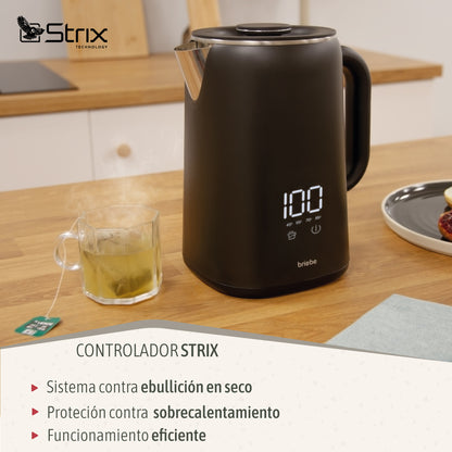 Briebe I-black Hervidor Agua Eléctrico 1,7lregulador De Temperatura Digital 45°c A 100°c, Libre Bpa,base 360°,kt1175blk_5