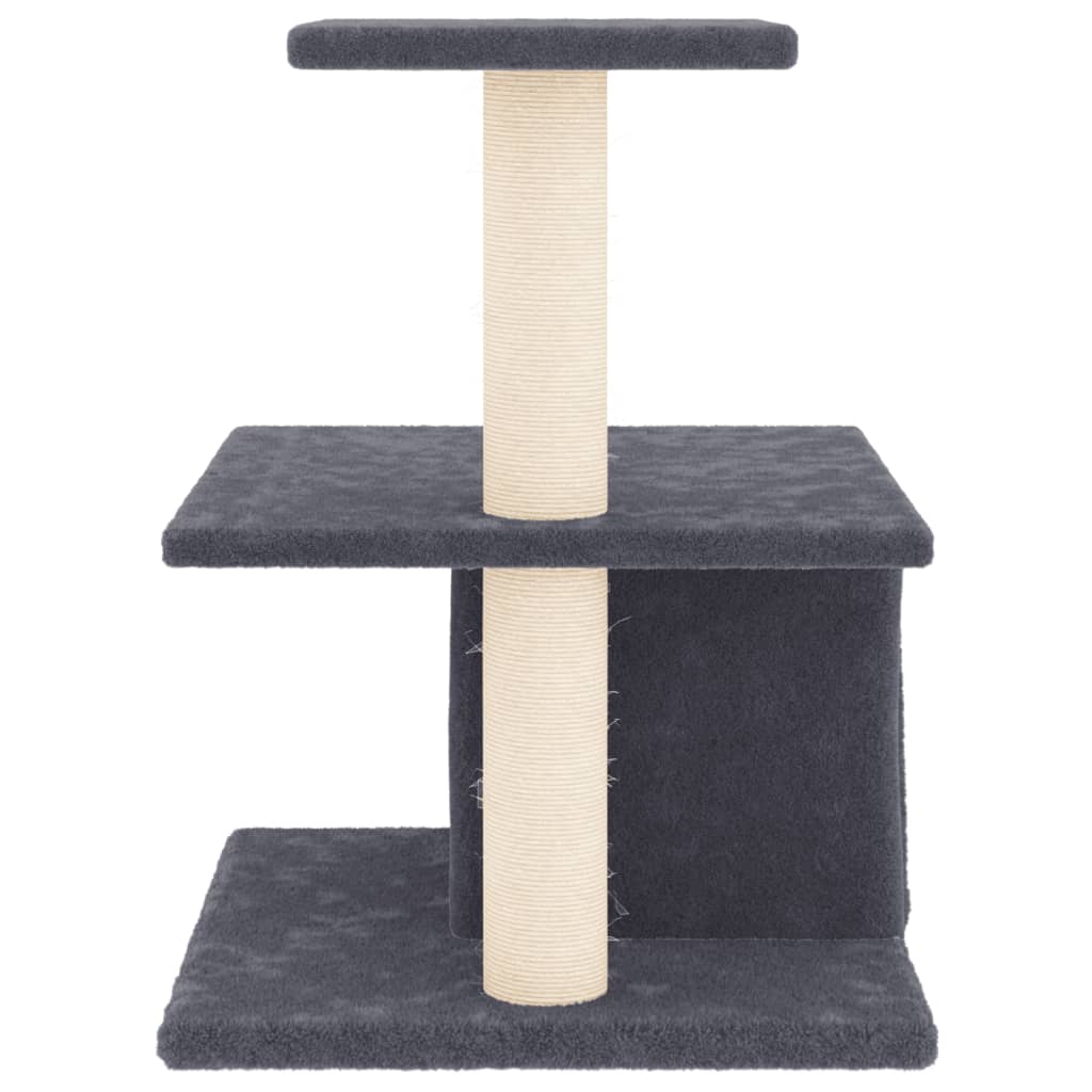 Rascador Para Gatos Con Postes De Sisal Gris Oscuro 48 Cm_3