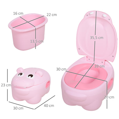Homcom Orinal Extraíble 2 En 1 Para Bebés Con Forma De Hipopótamo 40x30x23 Cm_2