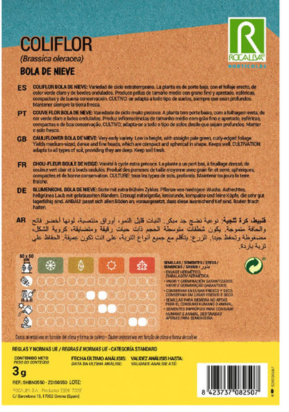 Semillas Coliflor Bola De Nieve 3g