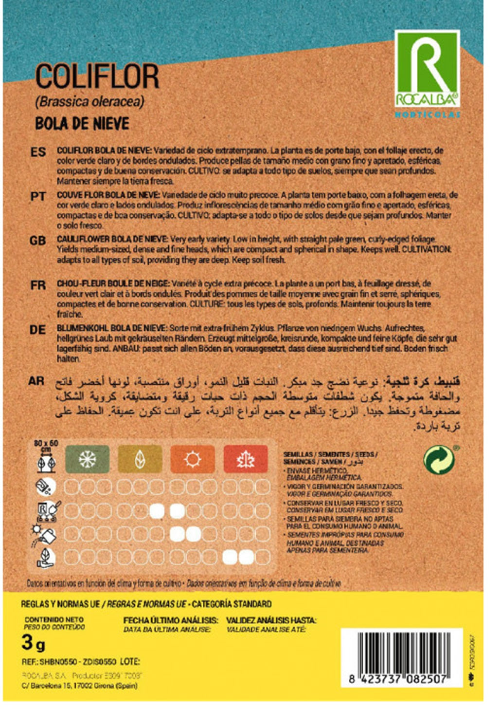 Semillas Coliflor Bola De Nieve 3g_1