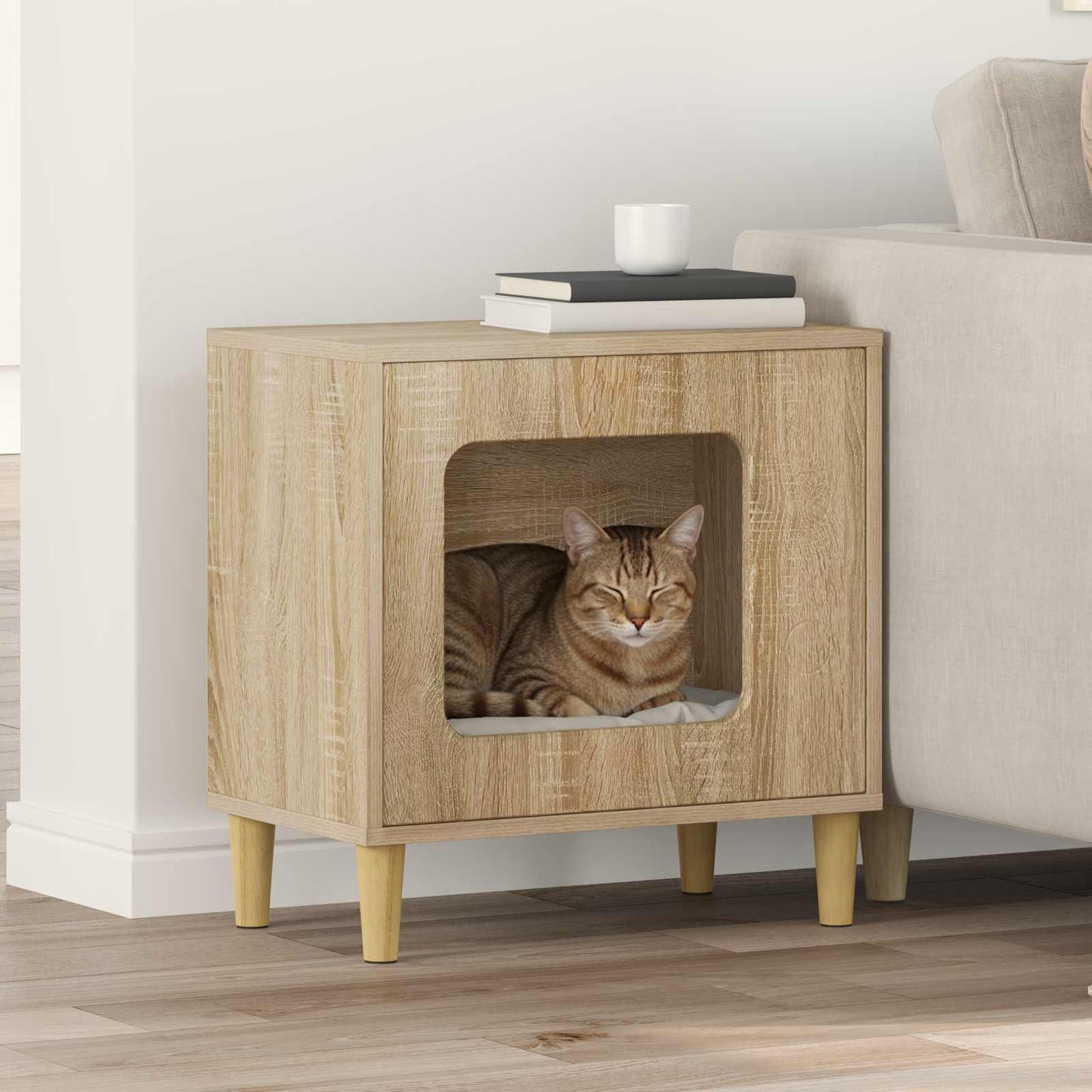 Casa Para Gatos Sonoma 51 X 30 X 52 Cm Madera De Ingeniería_1