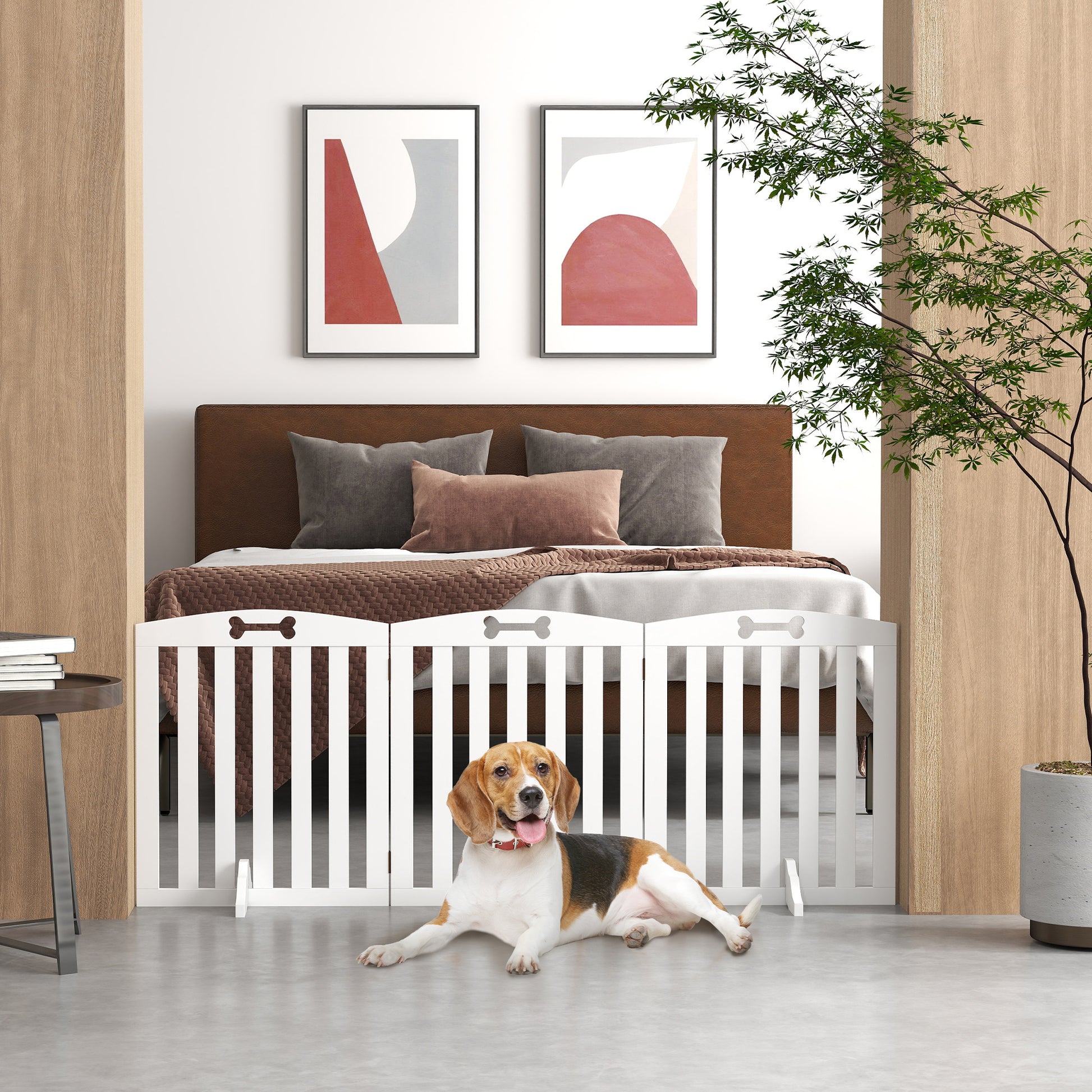 Pawhut Barrera De Seguridad Para Perros Plegable 155 Cm_1