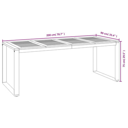 Juego De Comedor De Jardín 9 Pzas Madera Maciza Acacia Y Metal / Vetonek_1