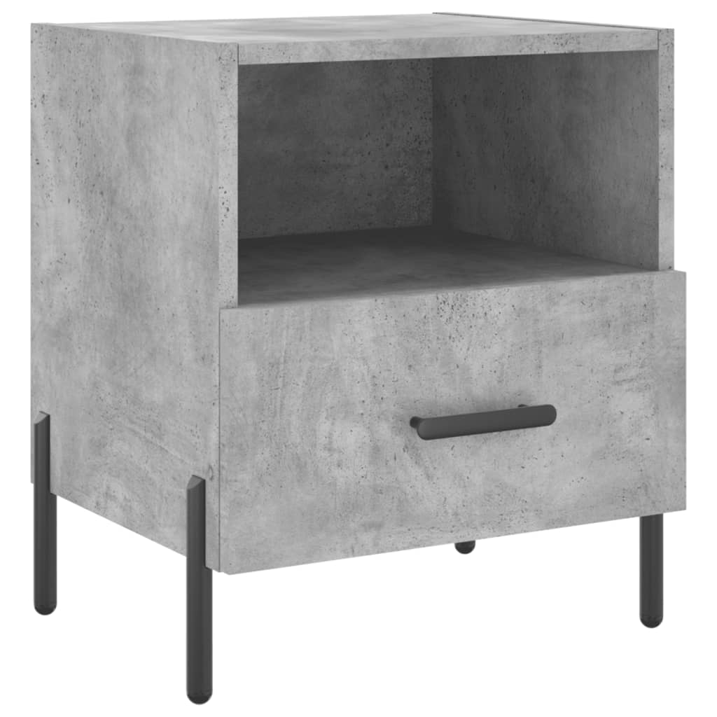 Mesita Noche 2 Uds Madera Ingeniería Gris Hormigón 40x35x47,5cm_4