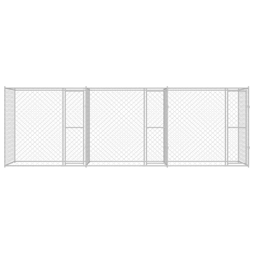 Jaula Para Perro Plateado 600 X 200 X 200 Cm Acero Galvanizado_3