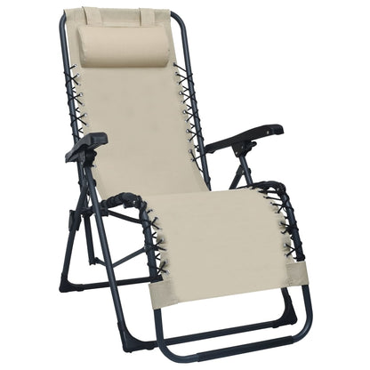 Sillas Plegables 2 Unidades Textilene Crema_1