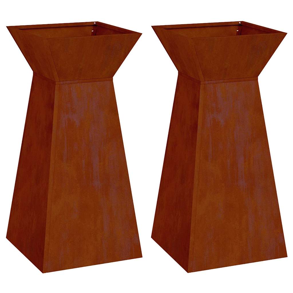 Maceta Pilar 2 Pcs Plateado 35 X 35 X 73 Cm_0