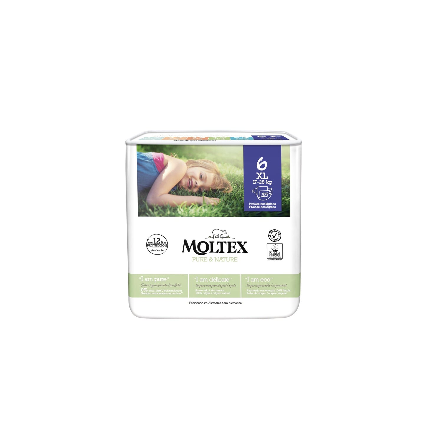 Pañales Moltex Pure & Nature T6 (17-28 kg), 35 Uds