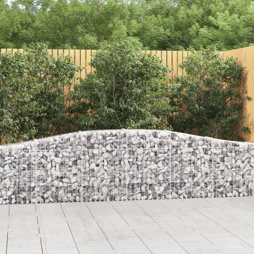 Cestas De Gaviones 9 Uds Forma De Arco Hierro 400x30x60/80 Cm_1