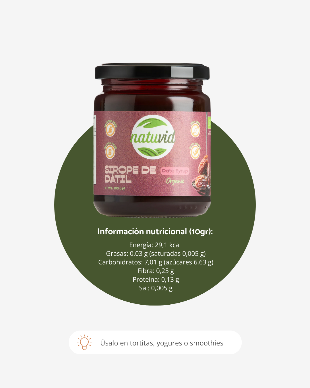 Sirope de Dátil BIO Natuvid 300g – 100% Natural – Endulzante Saludable – Sin Gluten, Sin Lactosa – Vegano_3