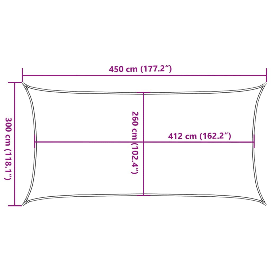 Vidaxl Toldo De Vela Poliéster Oxford 100% Gris Claro 4,5x3 M_2