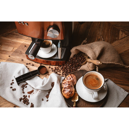 Cafetera Espresso Manual 15 Bares 1,6 L, Brazo Doble Salida, Espumador Leche, Calientatazas Adler Ad4404cr Cobre_3