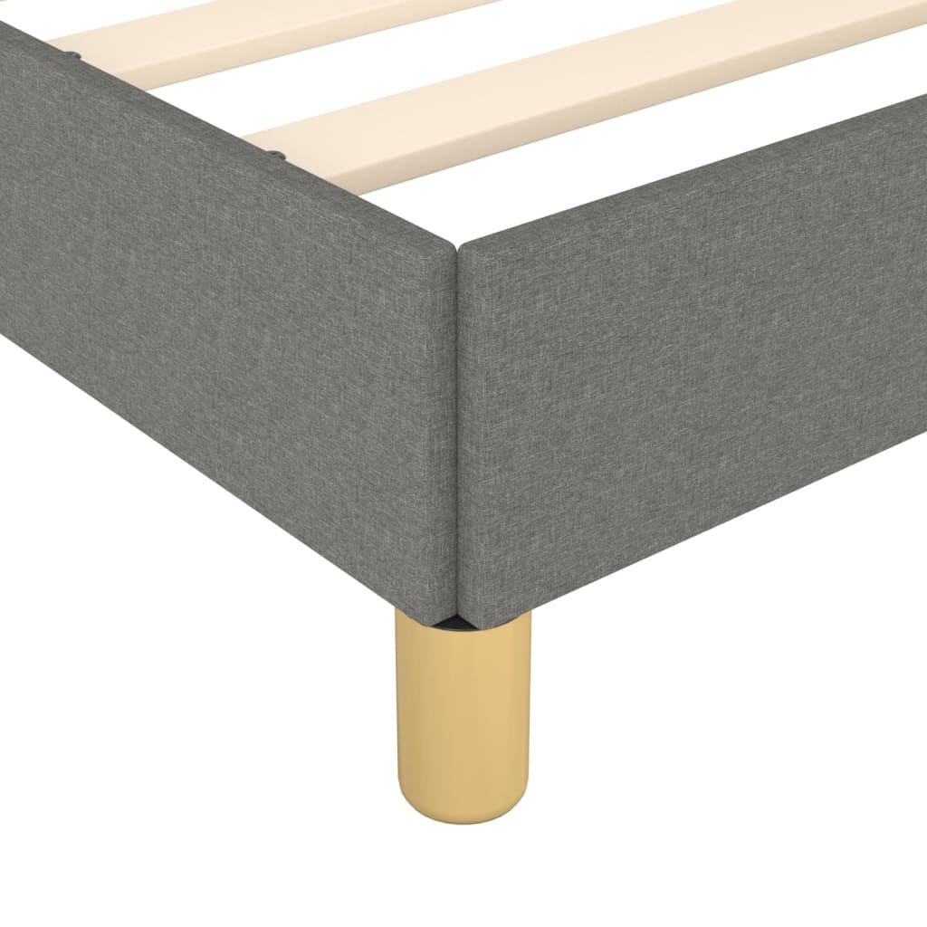 Estructura De Cama Con Cabecero De Tela Gris Oscuro 90x190 Cm / Vetonek_4