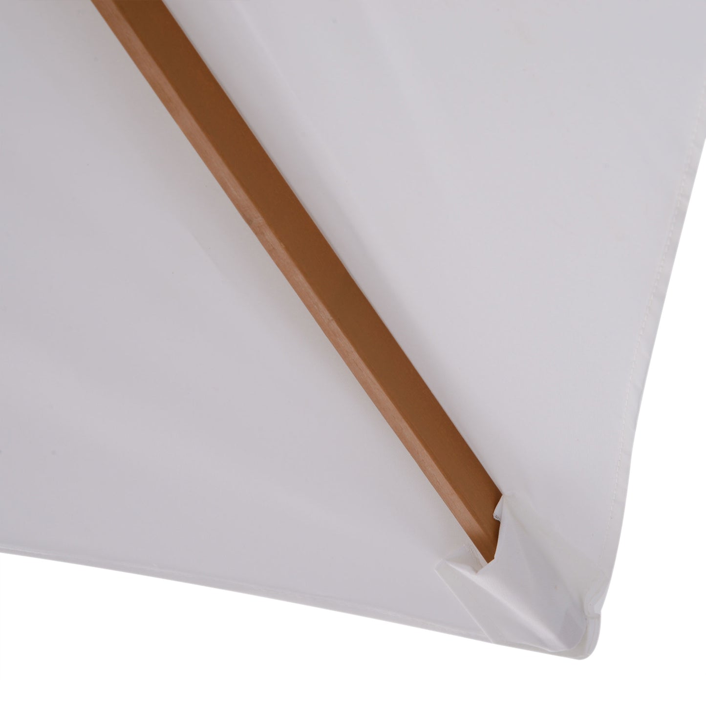 Outsunny Sombrilla Jardín 295x200cm Con Mástil De Madera Y Polea Blanco_3