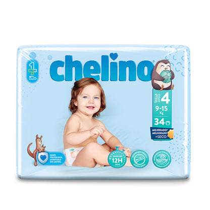 Pack 6x Pañal T4 Gateo (9-15Kg) 34 uds, Chelino
