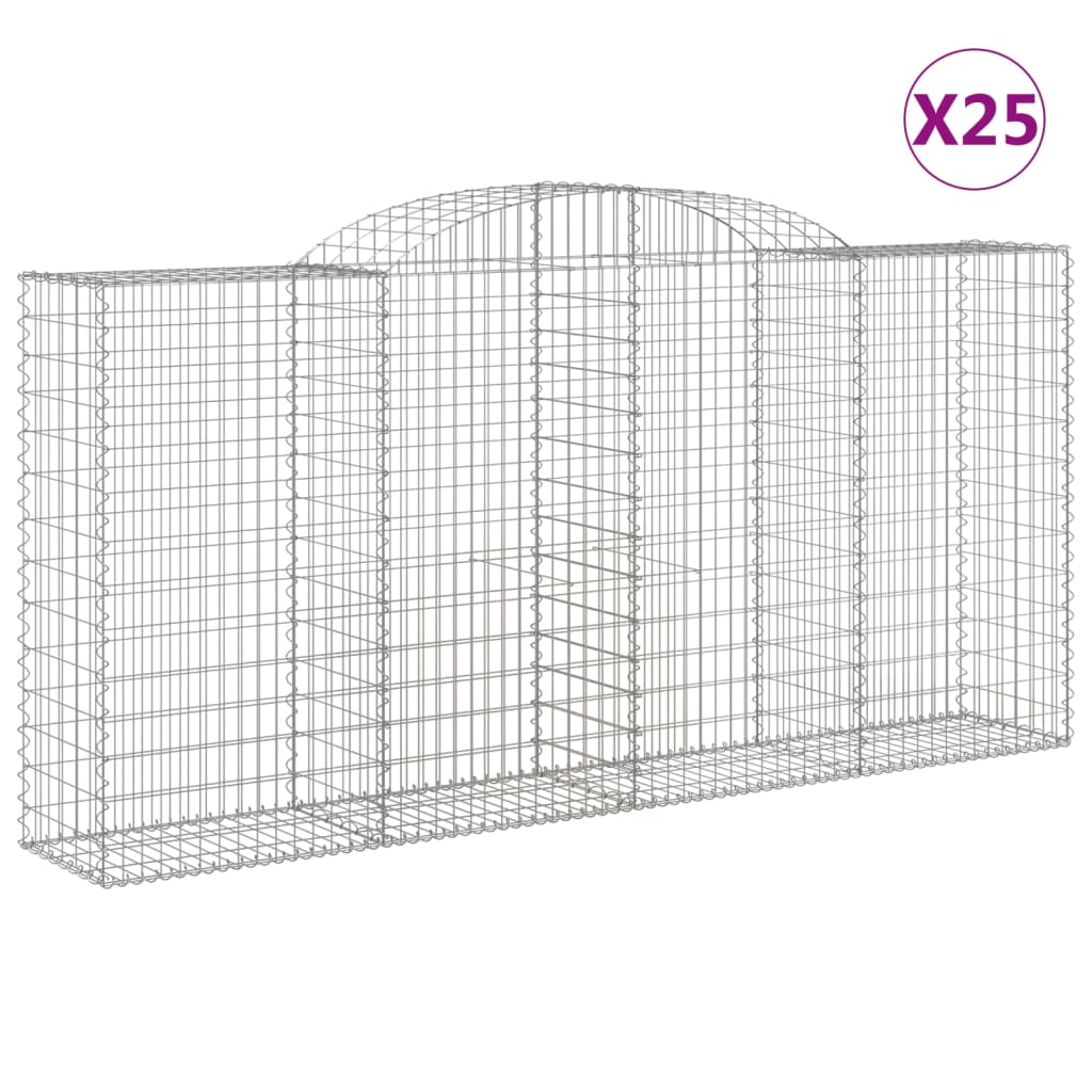 Cestas Gaviones 25 Uds Forma De Arco Hierro 300x50x140/160 Cm_0