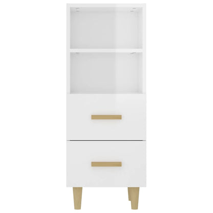 Aparador De Madera Contrachapada Blanco Brillante 34,5x34x90 Cm / Vetonek_2