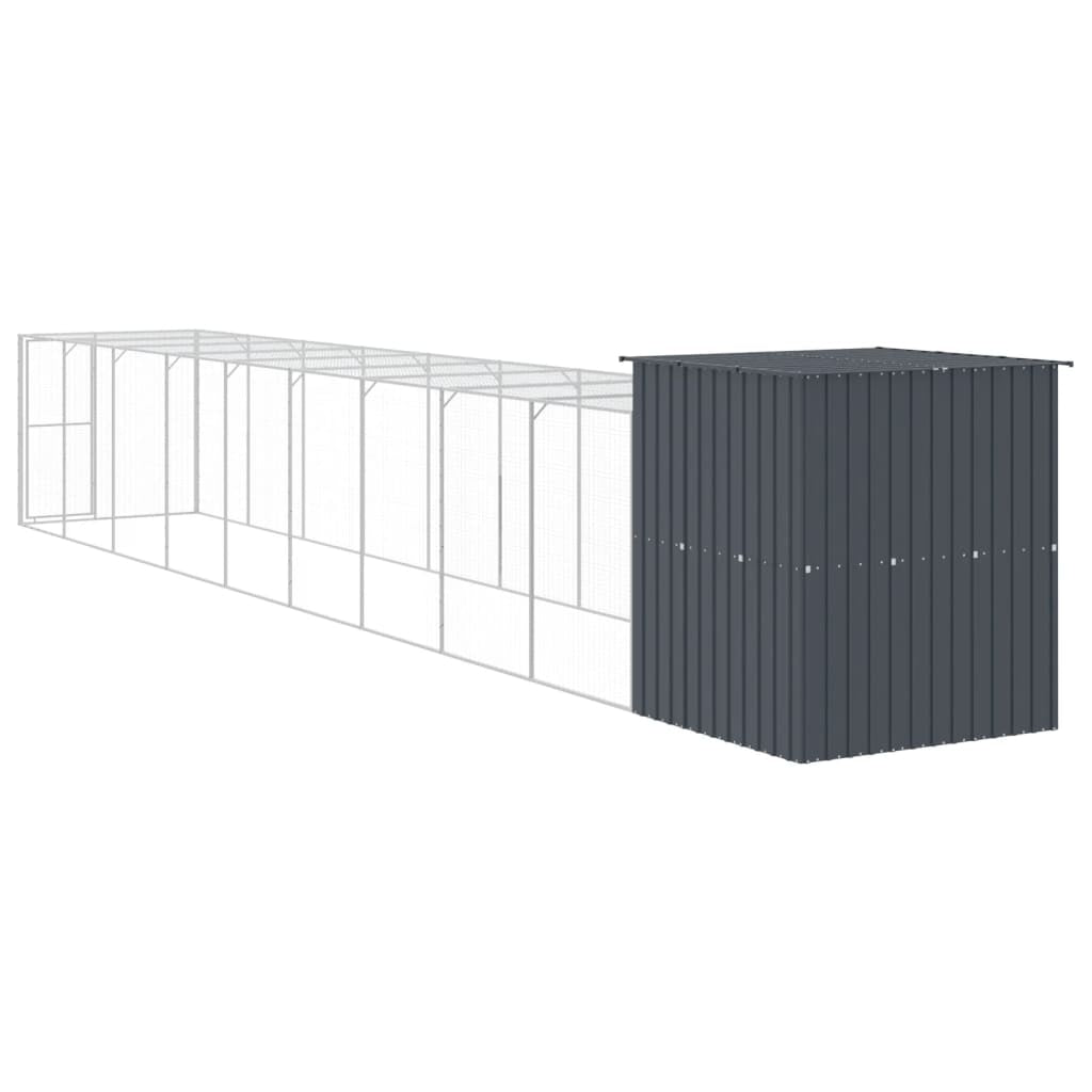 Vidaxl Gallinero Con Corral Acero Galvanizado Gris 165x1067x181 Cm_4
