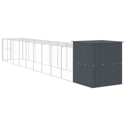 Vidaxl Gallinero Con Corral Acero Galvanizado Gris 165x1067x181 Cm_4