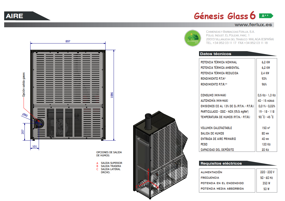 Bricosol Estufa De Pellets Genesis Glass 6 De Ferlux_3