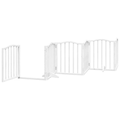 Vidaxl Puerta De Perros Plegable 12 Paneles Madera Álamo Blanca 600 Cm_3
