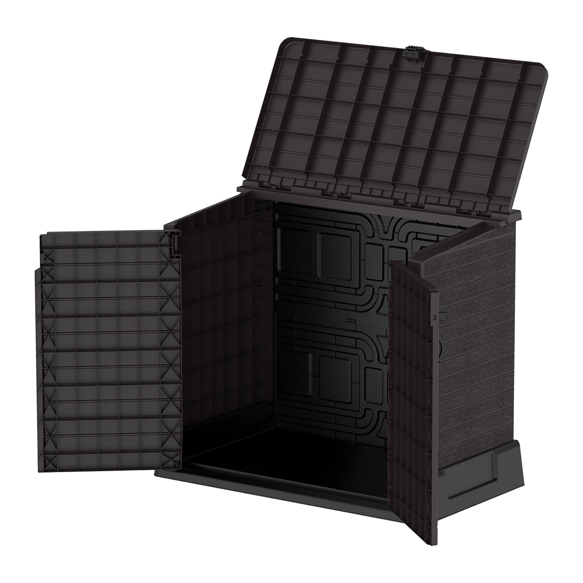 Arcón Cubre Cubos Exterior 850 L Pvc Marrón_4