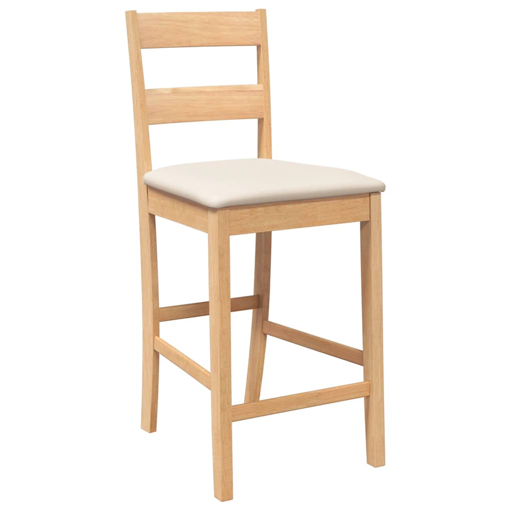 Taburetes De Bar Con Cojines 2 Uds Madera Maciza Natural Caucho_2