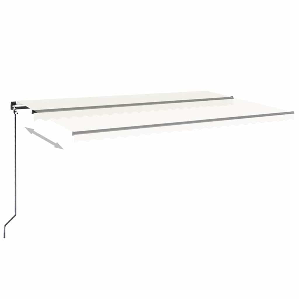 Toldo Retráctil Manual Con Luz Led Crema 500x300 Cm_2