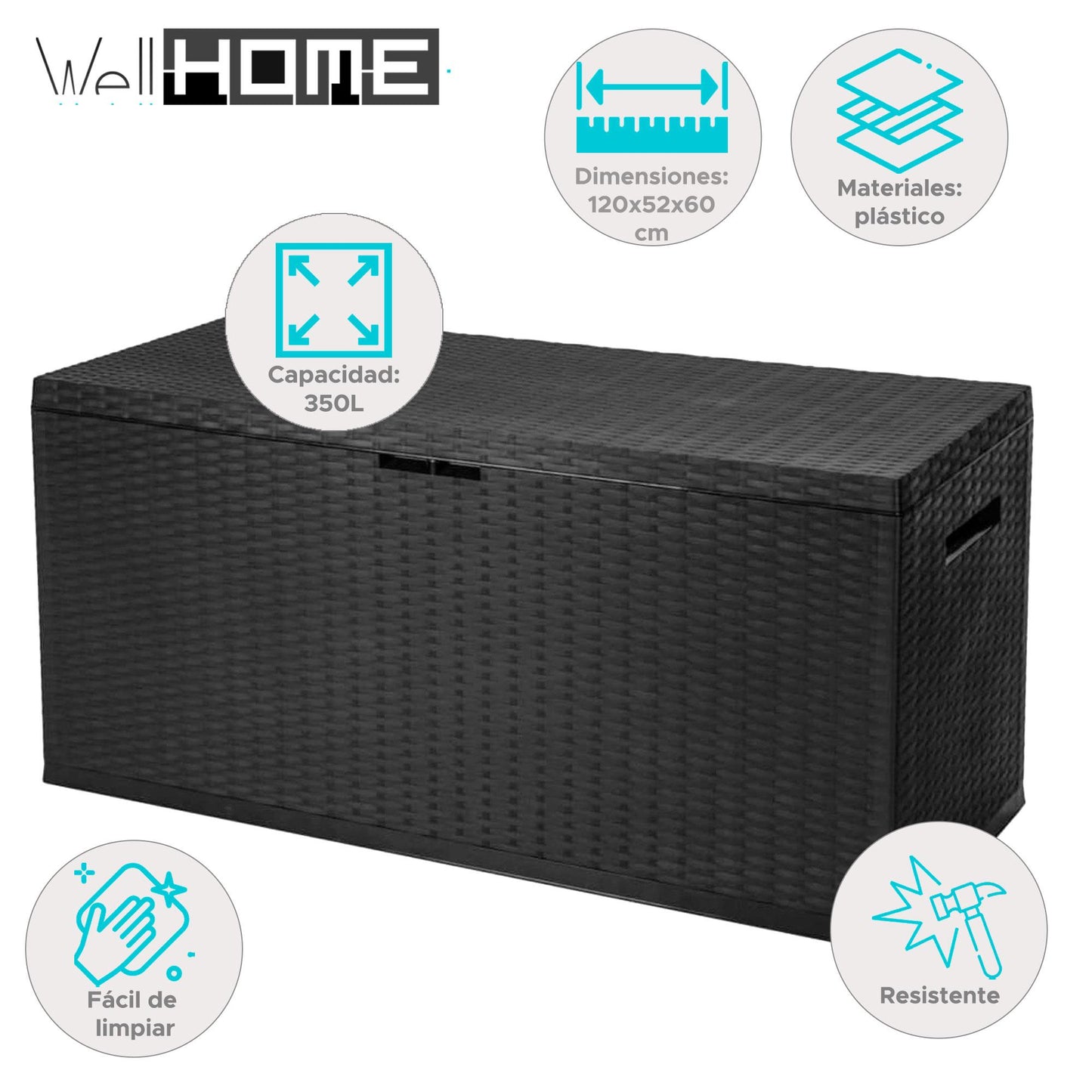 Well Home Baul Almacenaje Para Jardin Nizza 350l - 120x52x60cm_1