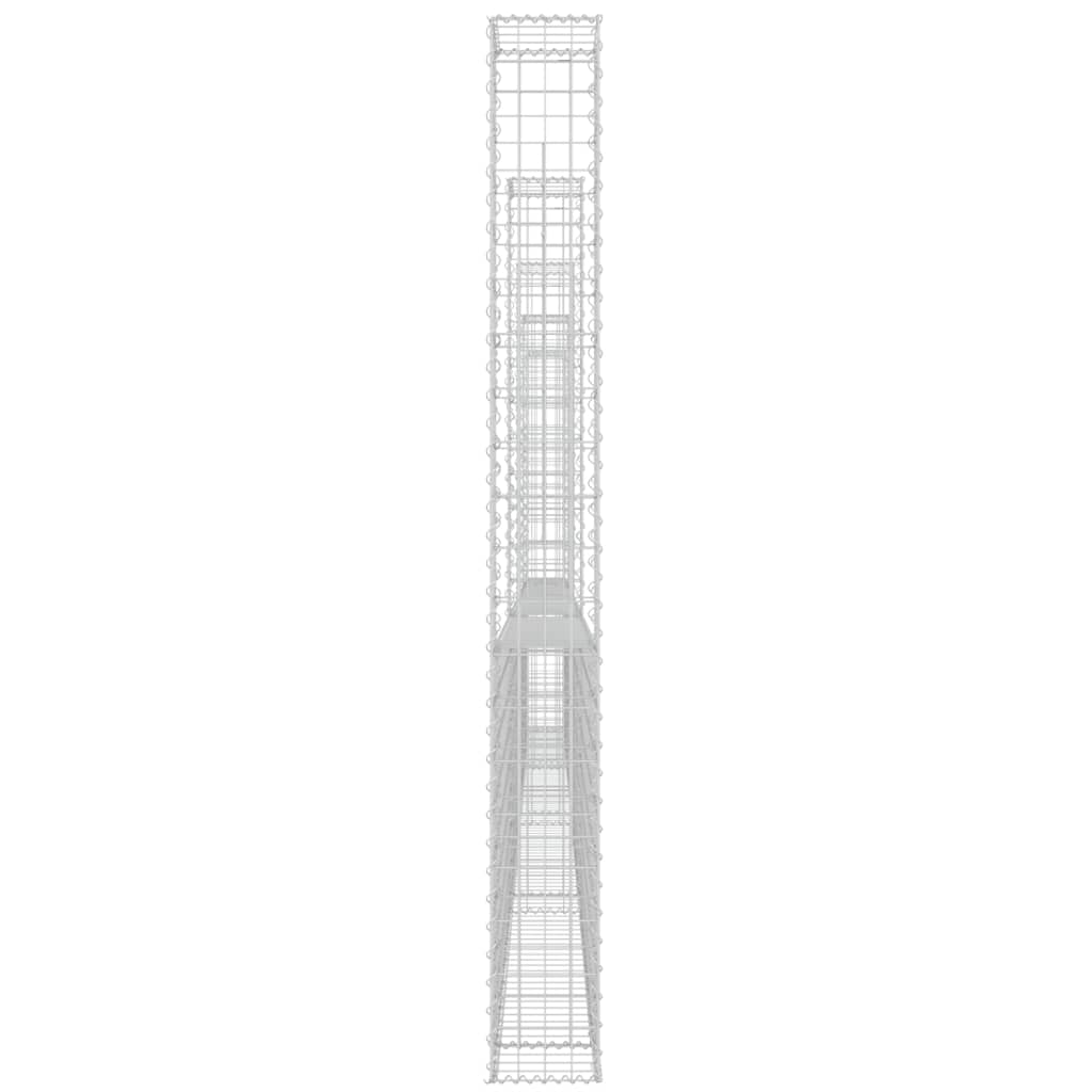 Cesta De Gaviones Forma De U 6 Postes De Hierro 620x20x200 Cm / Vetonek_3