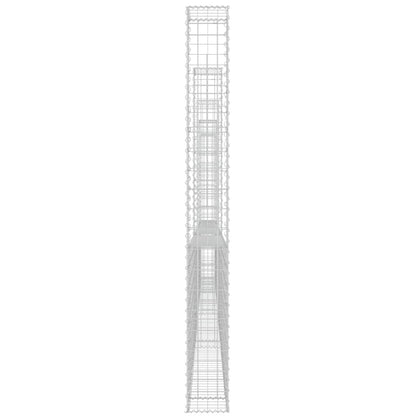 Cesta De Gaviones Forma De U 6 Postes De Hierro 620x20x200 Cm / Vetonek_3