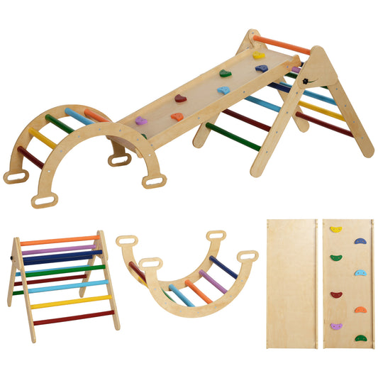 Aiyaplay 5 En 1 Triángulo De Escalada Montessori Con Arco Y Rampa_0