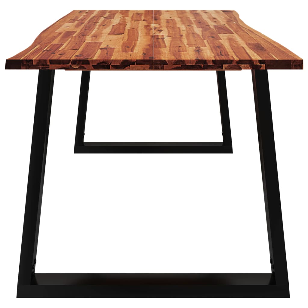 Mesa De Comedor Con Borde Vivo Madera Maciza Acacia 180x90x75cm_3