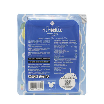 Santa Teresa - Membrillo En Lonchas Sin Azúcar Disney. 100% Natural. Sin Gluten. 150g