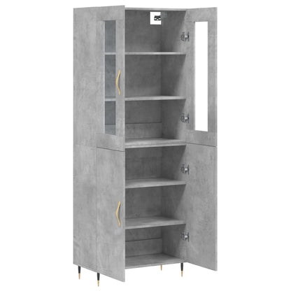 Aparador Alto Madera Contrachapada Gris Hormigón 69,5x34x180 Cm_3