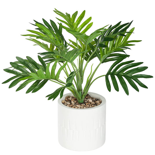 Palma Con Macetero De Cemento Blanco Etnik Altura 29_0