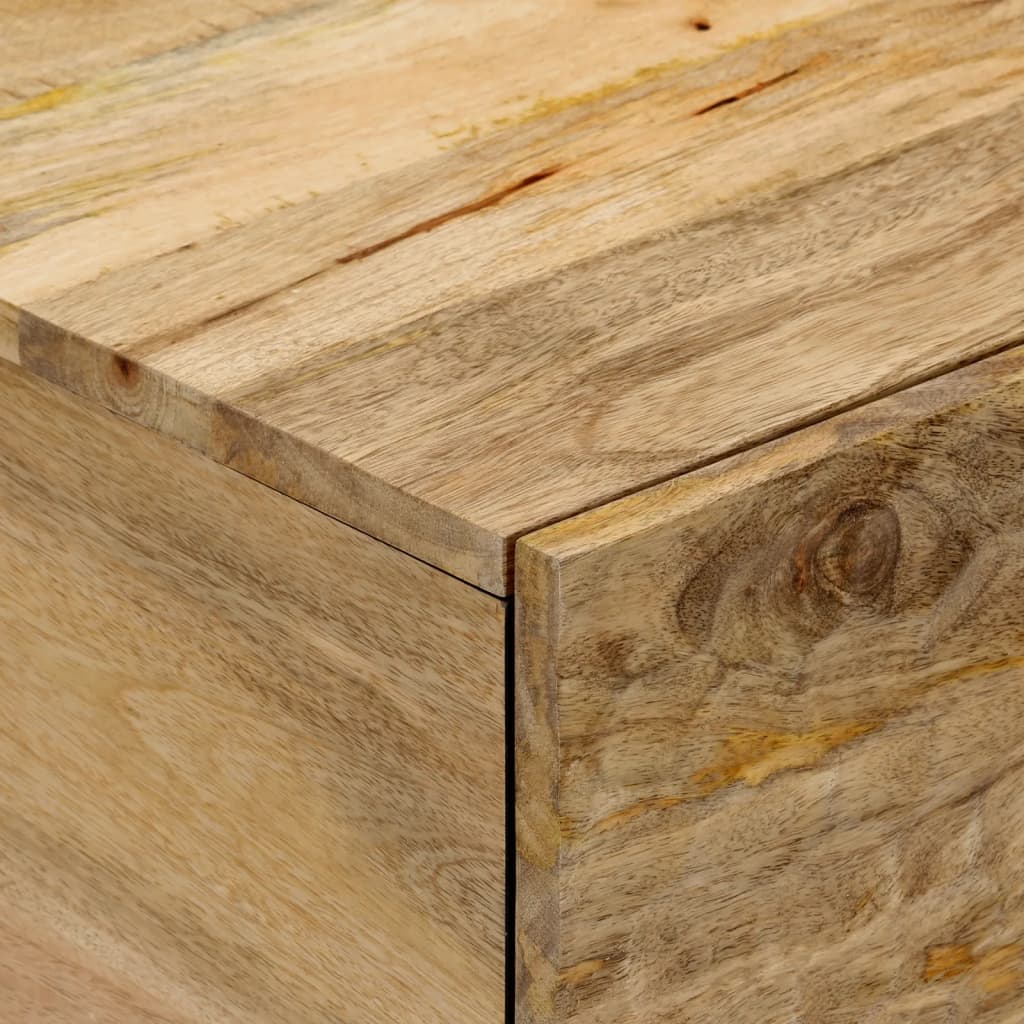 Mesa De Centro De Madera Maciza De Mango 80x50x40 Cm_4