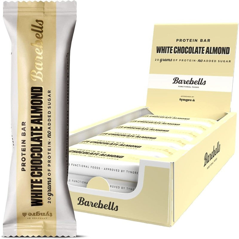 Caja De 12 Barritas de 55gr Sabor White Chocolate Almond Barebells_0