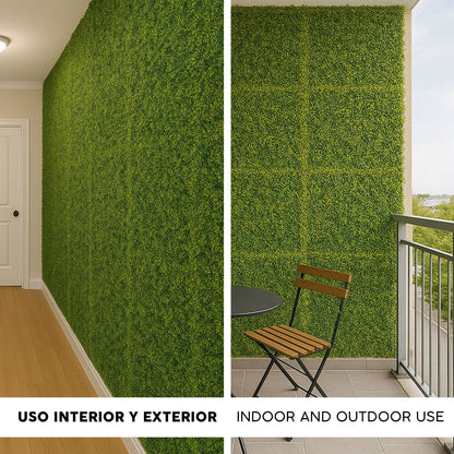 Jardín Vertical Artificial 100x100cm Well Home Hojas Verdes De Estilo Moderno