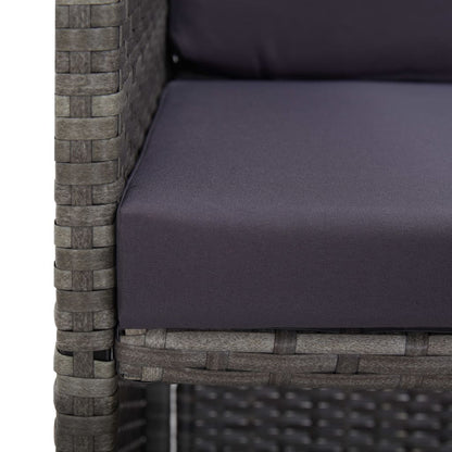 Vidaxl Set Comedor Jardín 9 Pzas Ratán Sintético Y Madera Acacia Gris_5