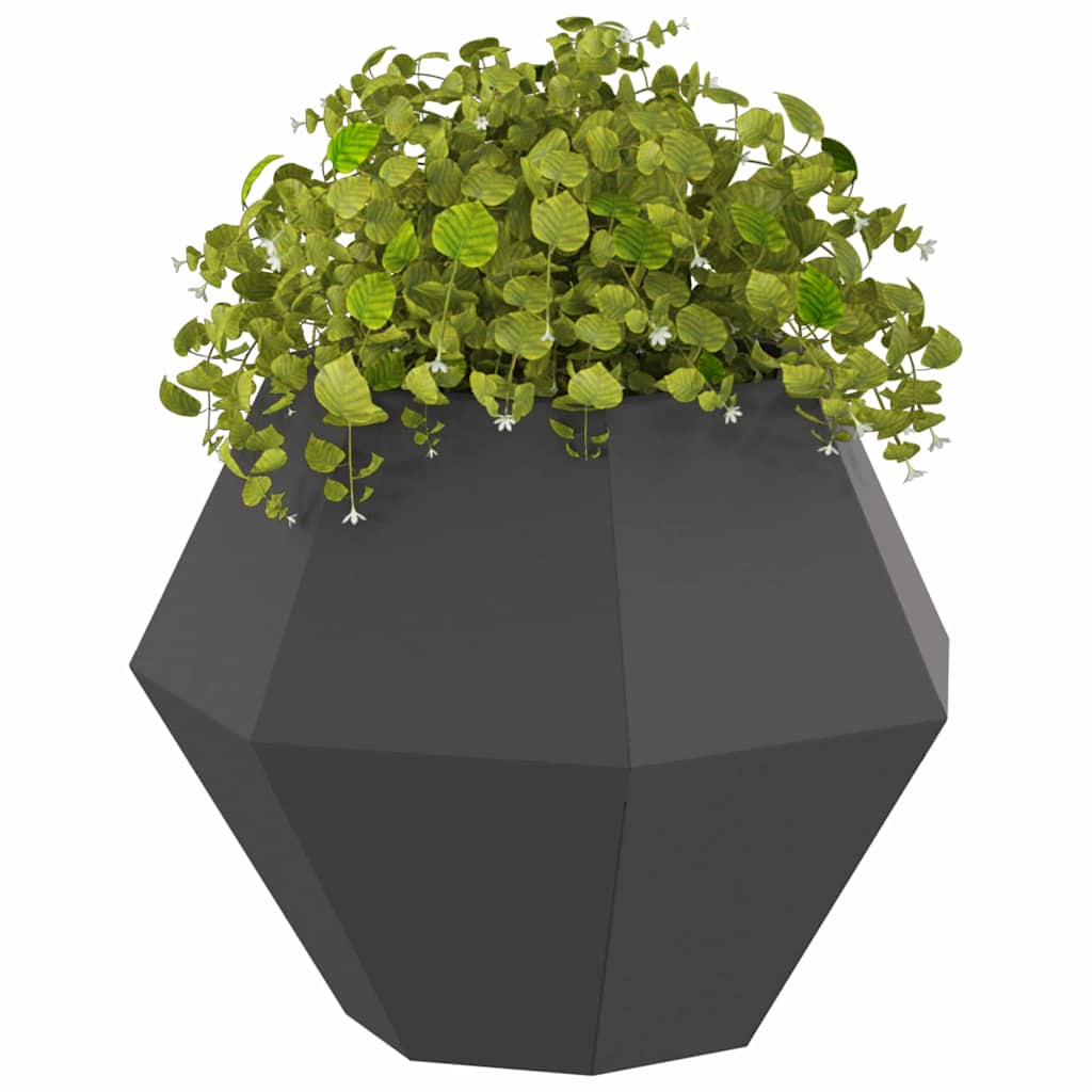 Jardinera 2 Pcs Negro 50 X 50 X 40 Cm Acero_2