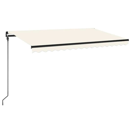 Toldo Retráctil Manual Con Led Color Crema 450x300 Cm_0